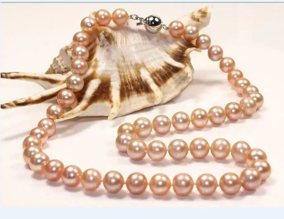 

Огромное ожерелье из натурального розового жемчуга AAA 9-10 мм, 18 дюймов