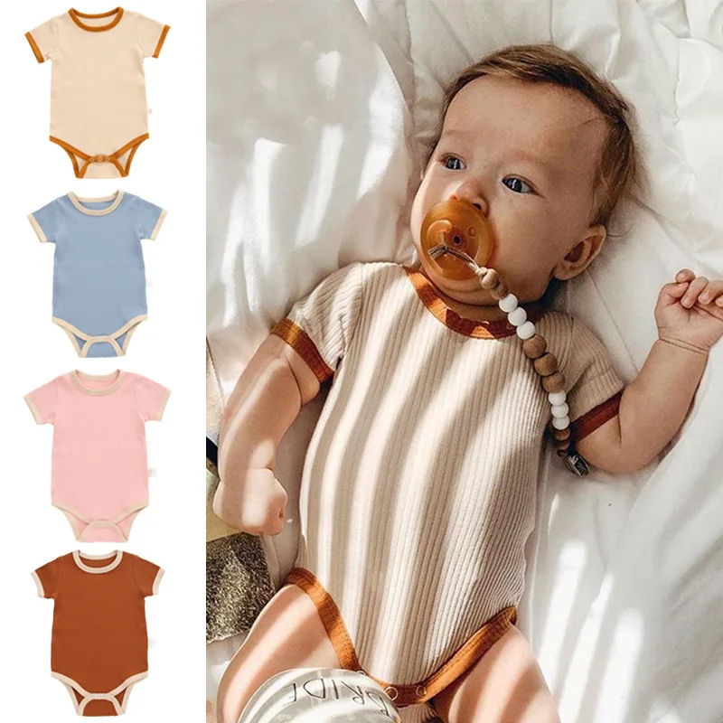 

Baby Clothes Summer Boys Cotton Thin Short Sleeve Romper Girls Baby Clothes One Piece Baby Soft Toddler Triangle Romper