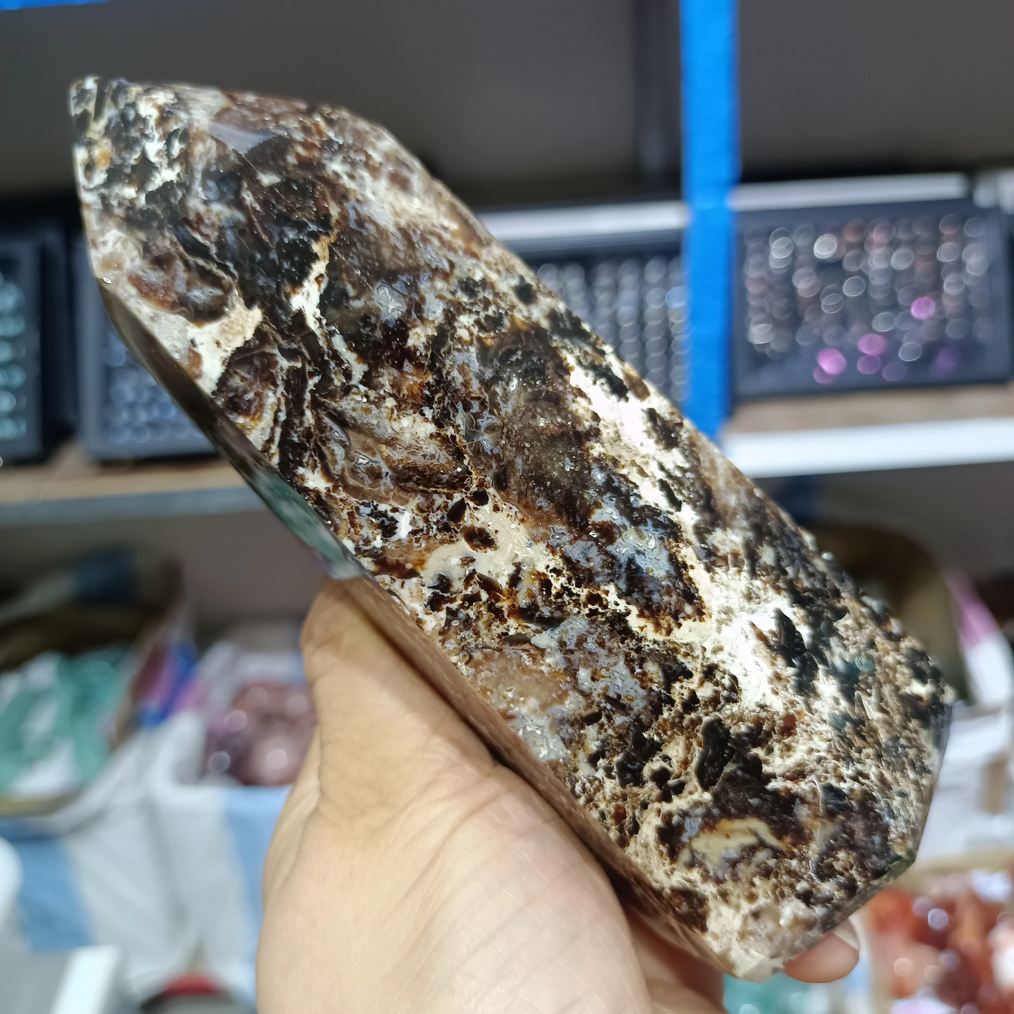 

Колонна из натурального серого опала, Хрустальная палочка, энергетическая руда, украшение для дома и офиса, религиозное Исцеление Рейки