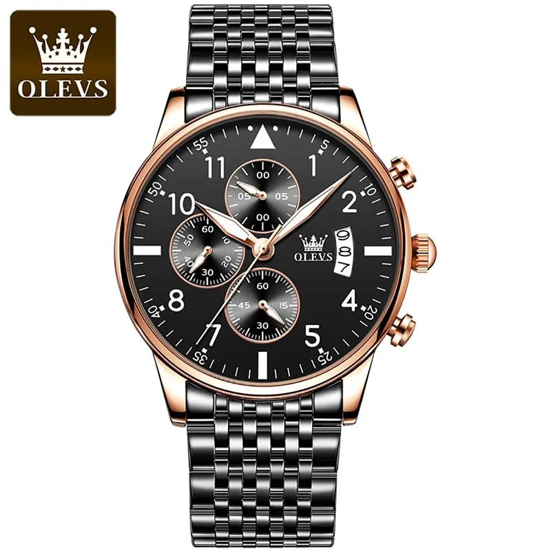 

OLEVS Mens Watches Luxury hot-selling multi-function chronograph Quartz Watch Luminous Fashion Waterproof Sports Wristwatch