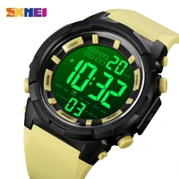 skmei led light sports watches mens countdown 2 time digital wristwatch alarm date clock 5ba waterproof relogio masculino 1845