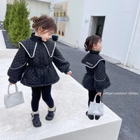 girls coat jacket cotton%c2%a0outwear overcoat 2022 black warm thicken plus velvet winter breathable childrens clothing