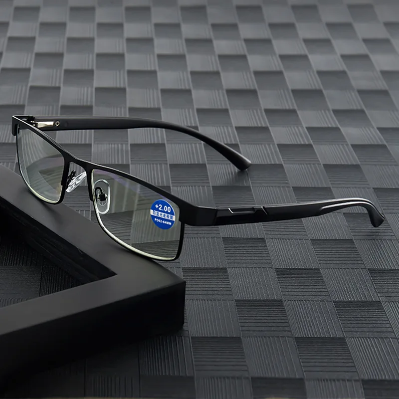 

Anti Blue Reading Glasses Men Women High Quality Square Frame Diopter Glasses Business Male Presbyopic Eyeglasses +1.0 1.5 2.0 4
