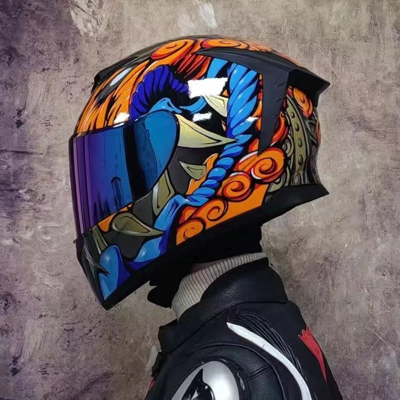 

Motorcycle helmet, men's and women's winter warm helmet, cool personality, riding and anti fog, universal