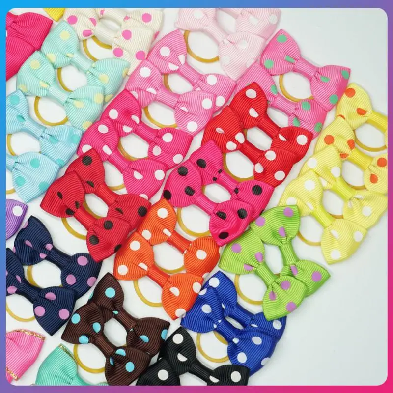 

Cloth Band Hair Circle European American Bowknot Pet Small Hairpin Dog Accessories Coloured Ribbon Cat Headdress Products