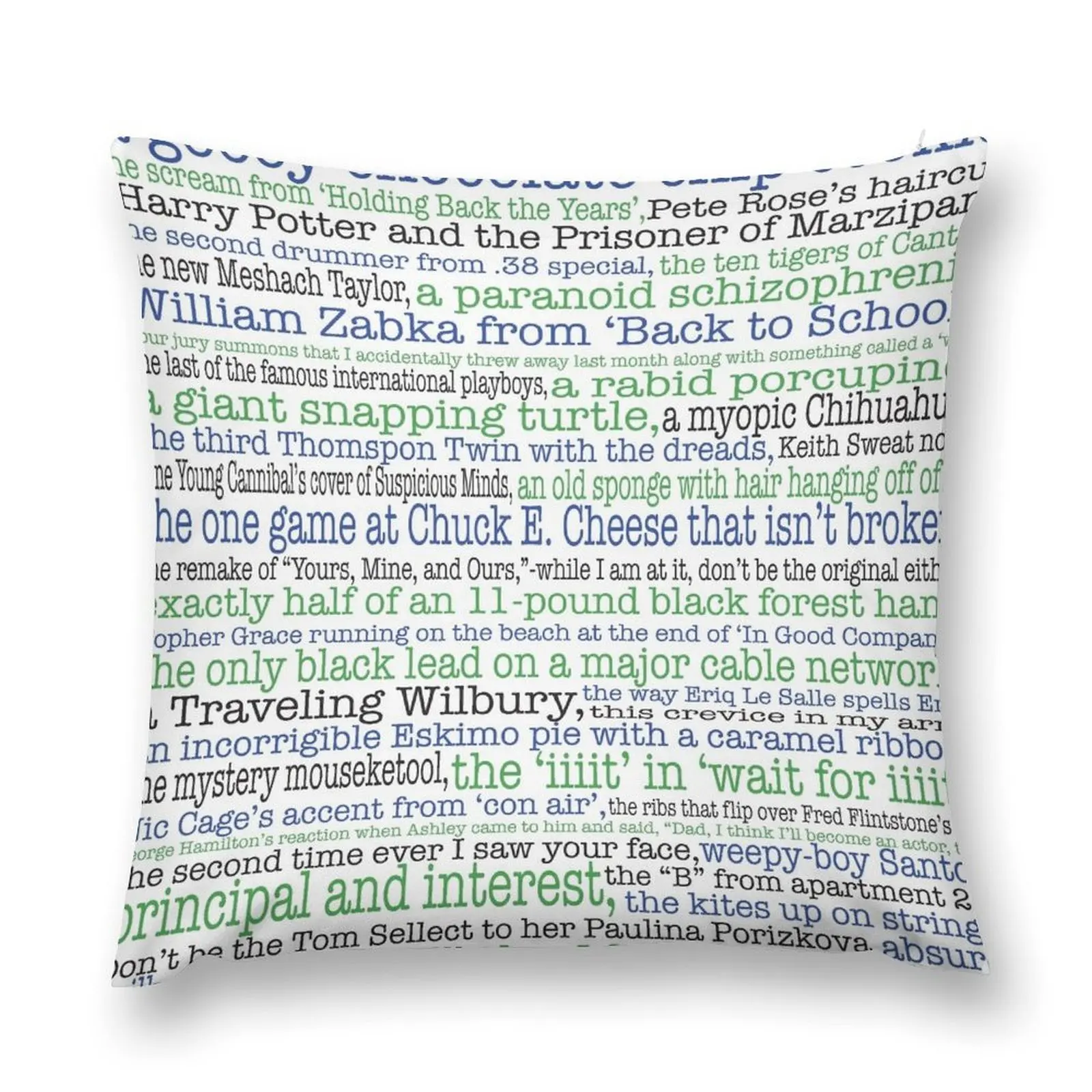 Психо Гес не будет... полный список для любителей психосов. Декоративная подушка.