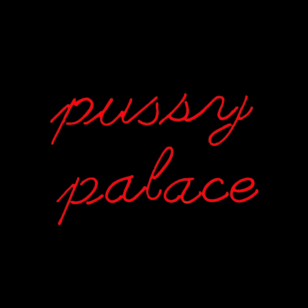 

Pussy Palace Neon Lamp Sign Bar Store Home Artwork Handmade Gift Real Glass Tube Aesthetic Room Decor Display Light 14"X 10"