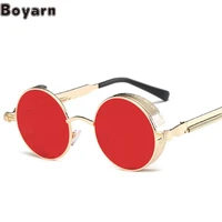 boyarn popular classic steampunk sunglasses steampunk round personalized reflective glasses sunglasses mens and womens