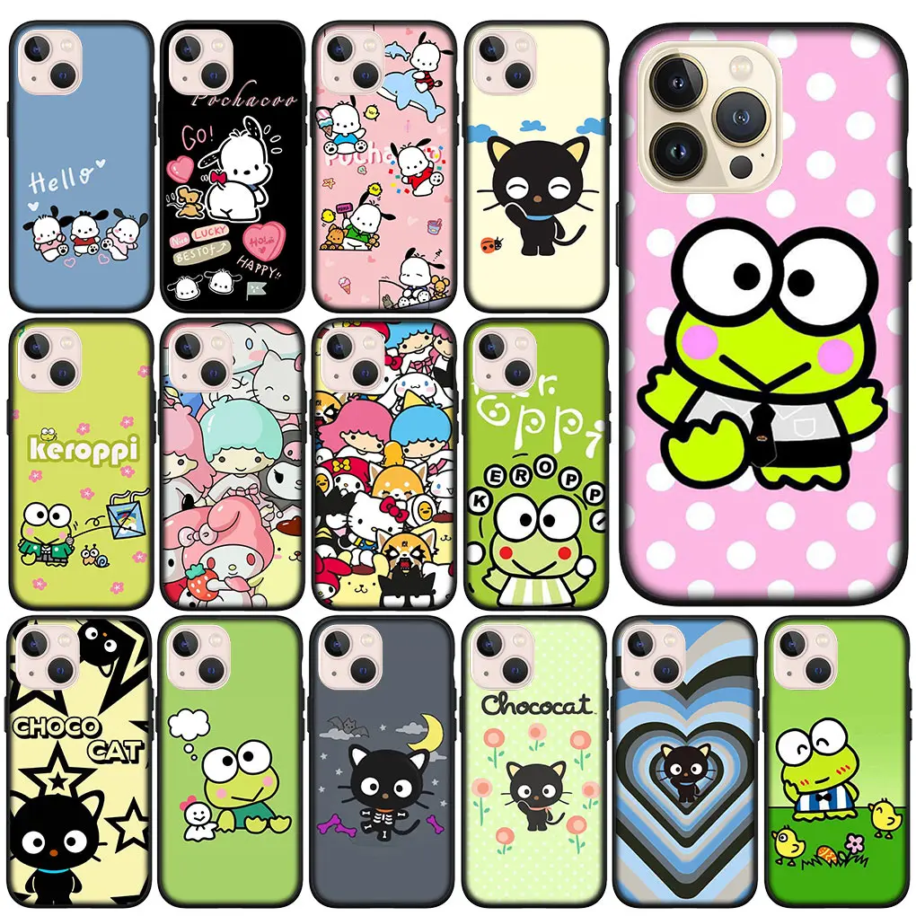 Чехол для телефона Keroppi Chococat Pochacco Apple iPhone 16 11 Pro XS Max X XR 6 7 8 6S Plus + SE 2022 16+ Мягкий чехол
