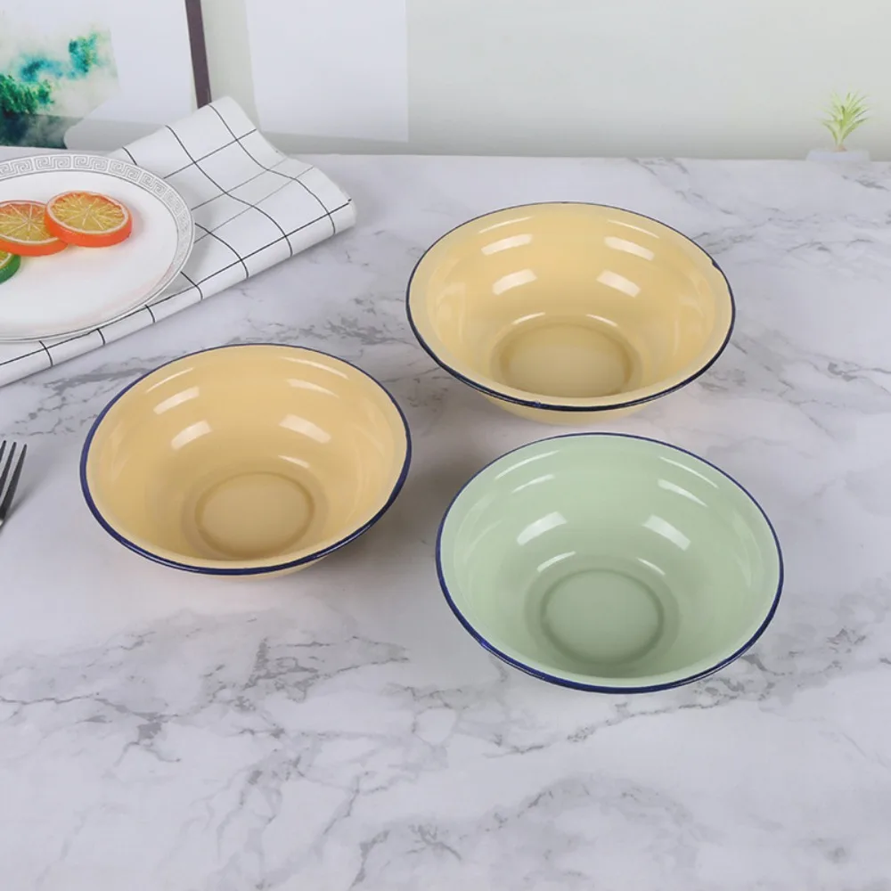 Эмалированная миска для смешивания салата ностальгия зеленая/желтая Осенняя