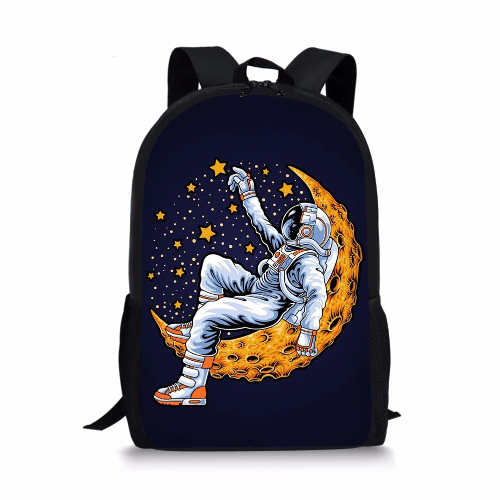 Astronuat Pattern Print School Bags Daily Travel Climbing Durable Backpack Trendy Birthday Gift for Kids Fashion Knapsack