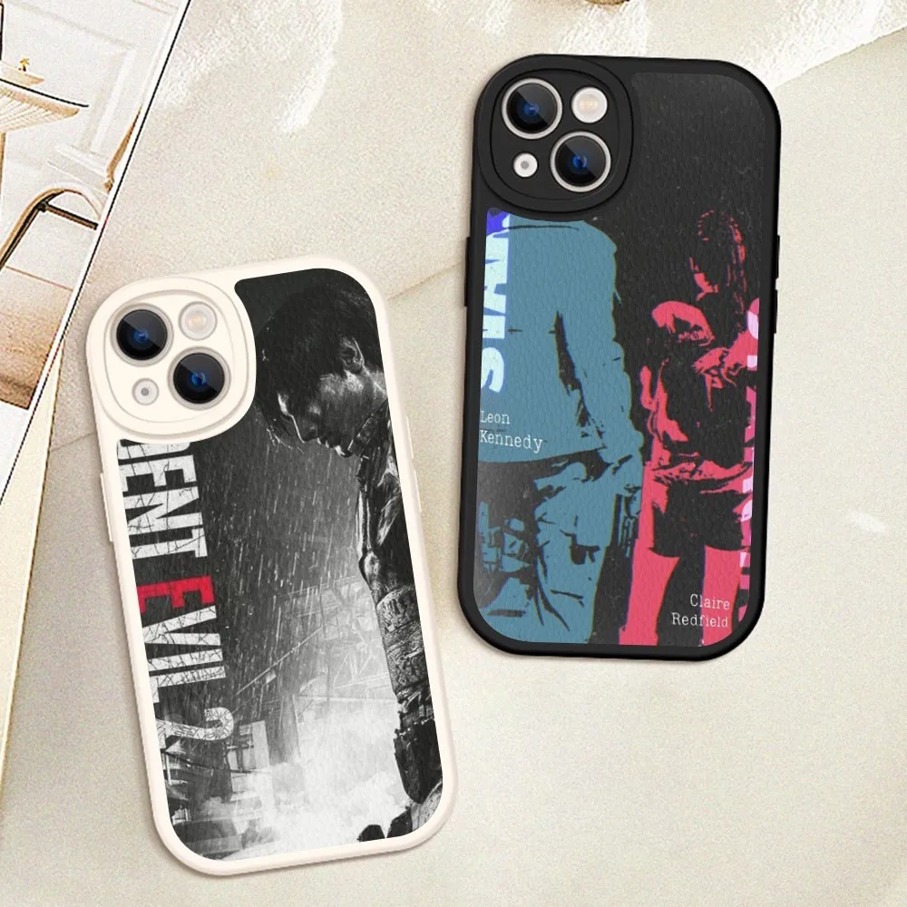 R-RESIDENT GAME EVILS Phone Case Hard Leather For IPhone 16 15 14 13 12 Mini 11 Pro Max Xs X Xr 7 8 Plus Fundas