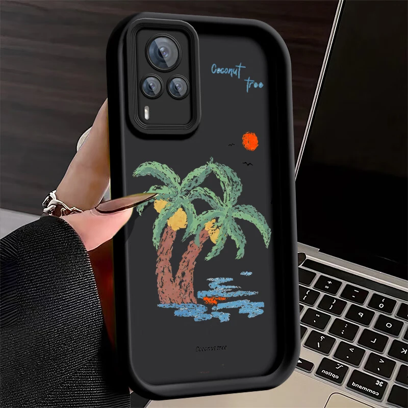 Мягкий чехол с рисунком кокосового дерева Red Sun Beach для VIVO Y35m Y78 Plus Y78m Y77 Y77e Y73t Y11 Y35 Y76s