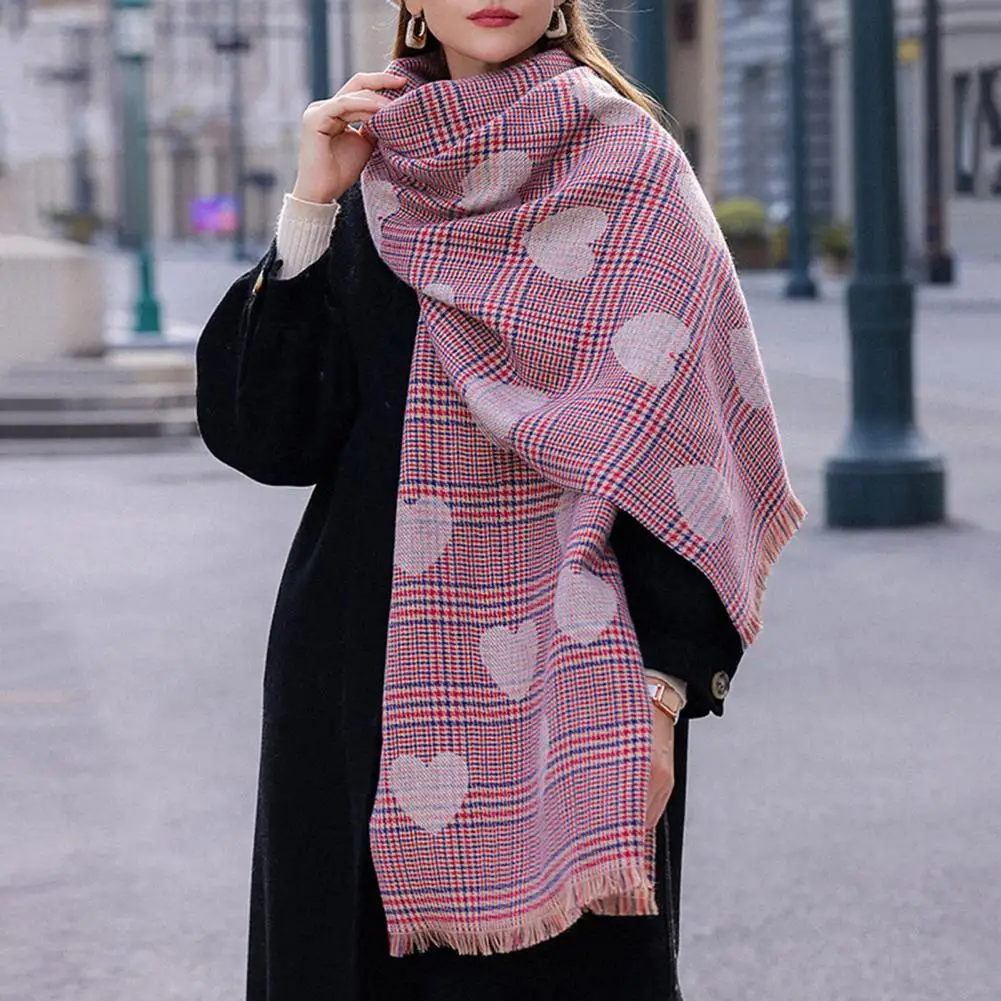 

Женский зимний шарф, утолщенная Уютная теплая ветрозащитная зимняя шаль, холодностойкий вязаный декоративный женский шарф с бахромой на подоле