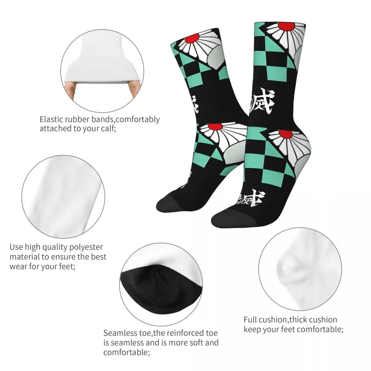 Повседневные спортивные носки Demon Tanjiro Kamado носки-лодочки K-Kimetsu из аниме