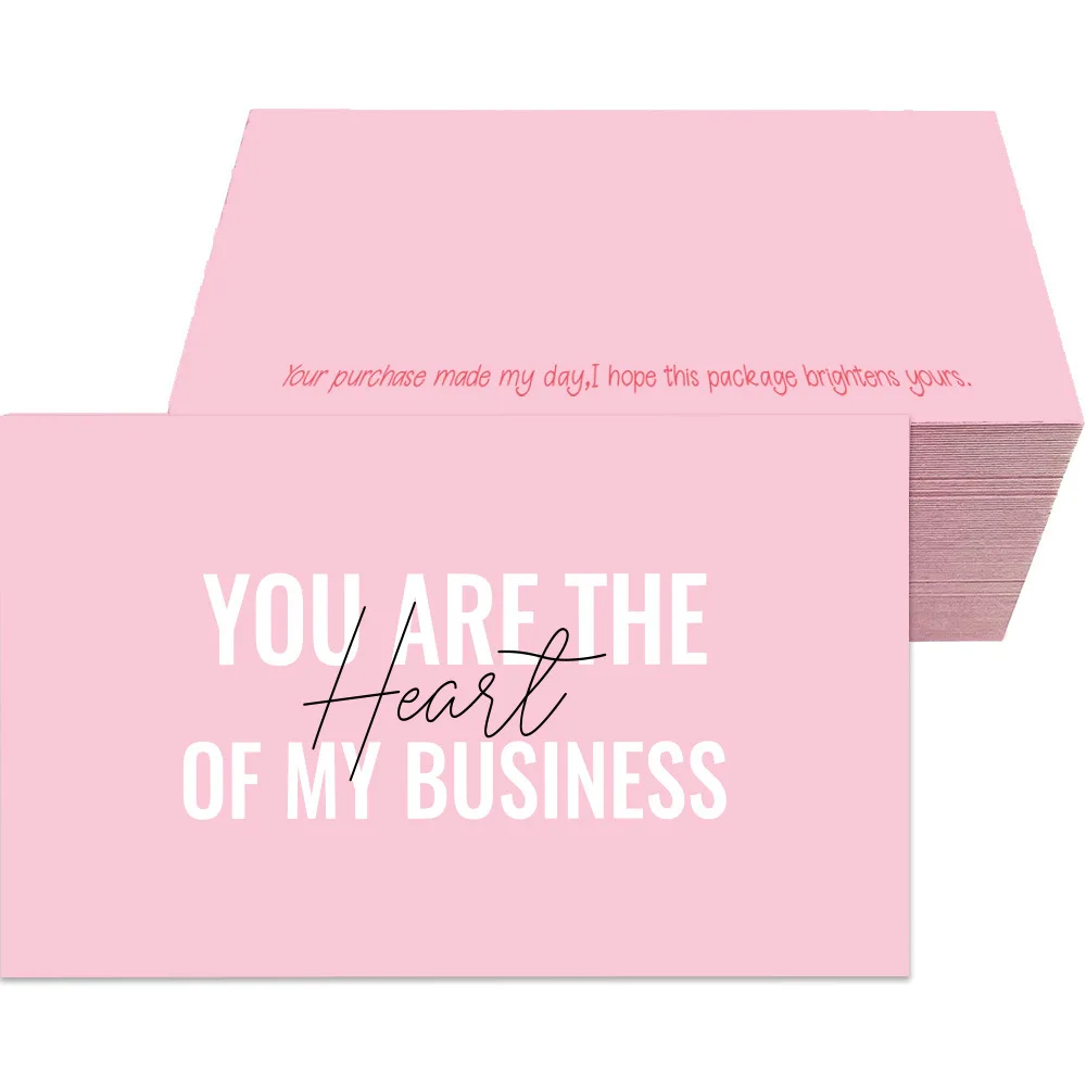 30pcs Pink You are the Heart of My Business Cards Thank you Cards For Shipping Packaging Gift Wrapping Valentine's Day Wedding