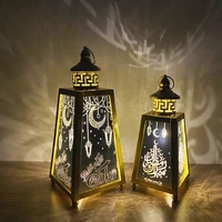 2022 eid mubarak decoration iron wind lantern ramadan festival led light eid eid ramadan festival decoration craft