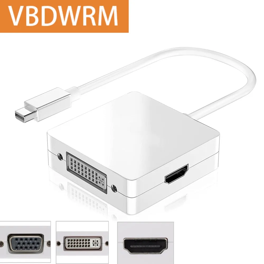 Thunderbolt Mini DP to VGA HDMI Cable Mini Displayport Adapter Audio 4K 60HZ Converter for MacBook Pro Air Apple iMac