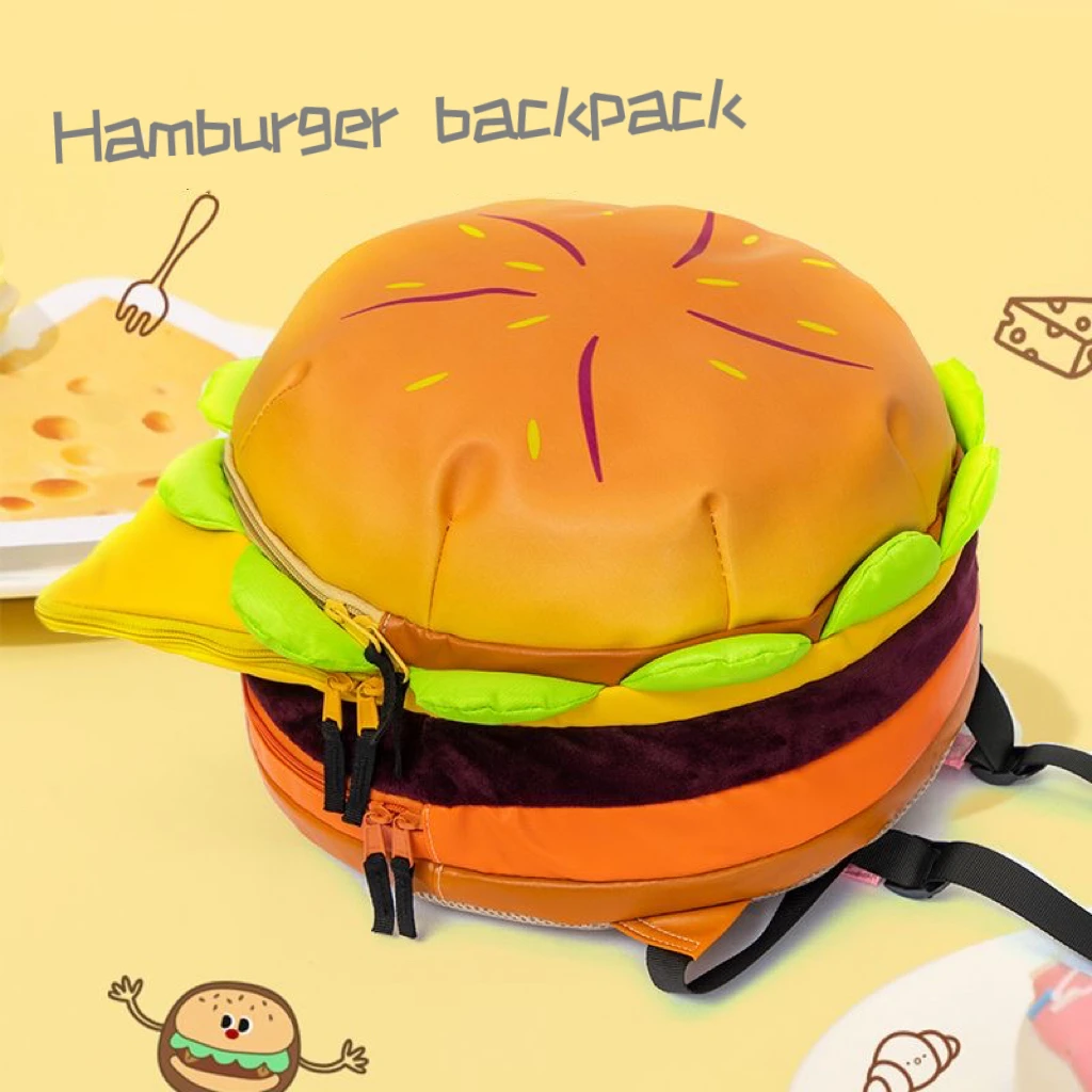 Cute Hamburger Backpack For Girls Super Kawaii Y2K Student Backpack Women Bag Book Bag School Backpack For College Students