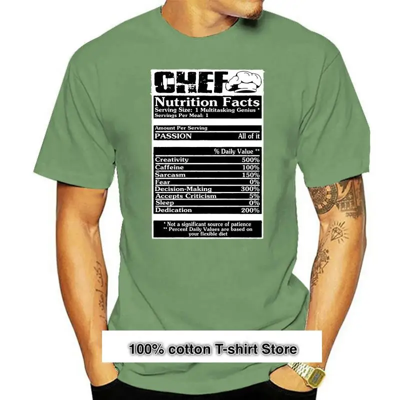 

Camiseta de Chef, camisa de Chef Nutrition Facts