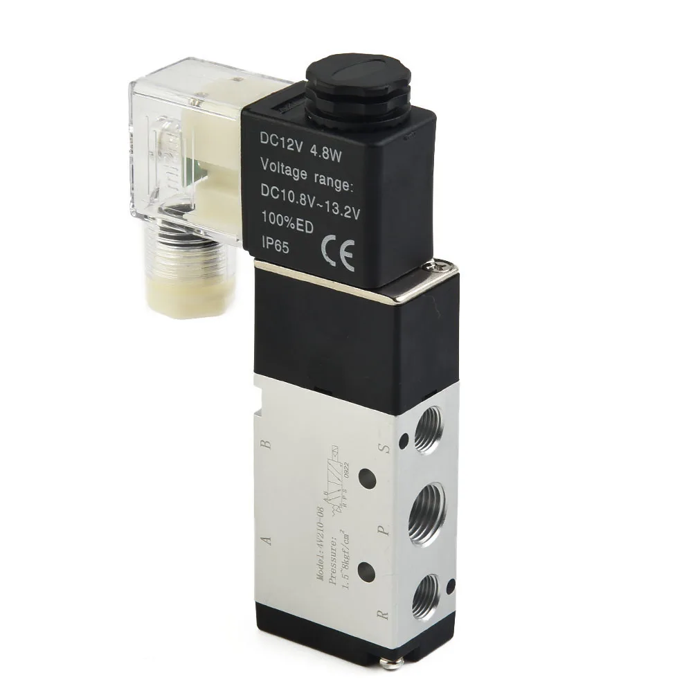 

5 Port Silencer Replace Solenoid Valve 2 Position Pneumatic 0-116 PSI Kits DC 12V 4V210-08 Sale Useful Durable