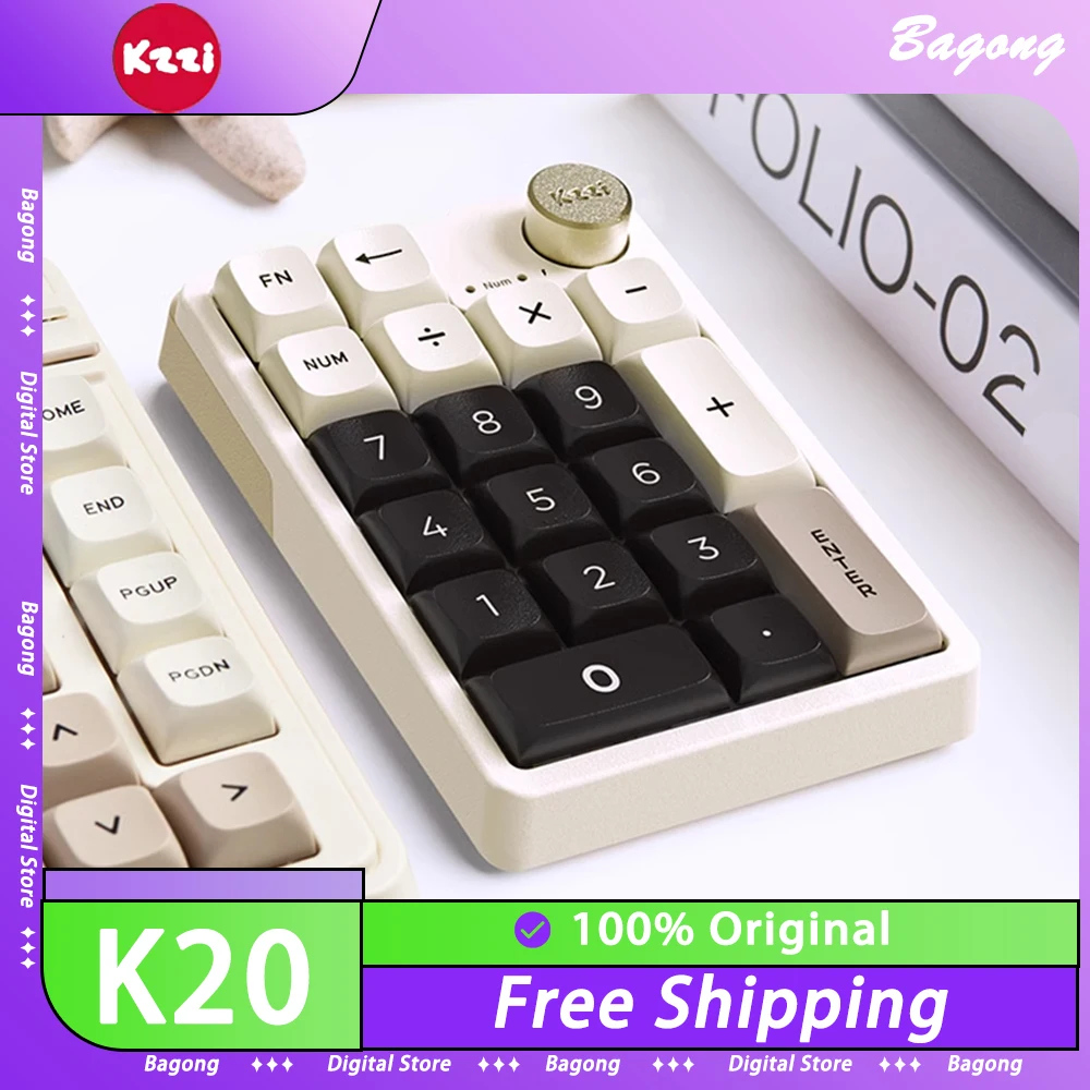 Мини-клавиатура Kzzi K20 трехрежимная Bluetooth Беспроводная механическая клавиатура с