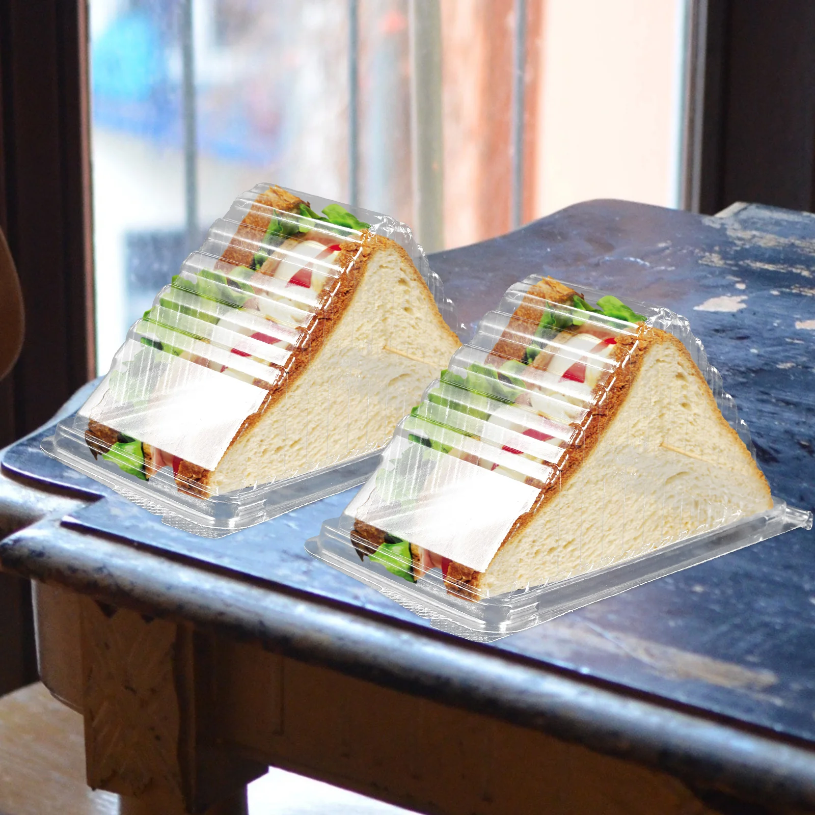 

Sandwich Box Wrapping Container Wrapper Triangle Food Containers Bags Cupcake Window Lunch Baking Holder