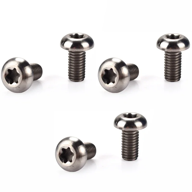 Фото M5 * 10 мм Винты ротора дискового тормоза из титанового сплава T25 Torx MTB Горный дорожный велосипед Тормозной ротор Ti Красочные болты №5
