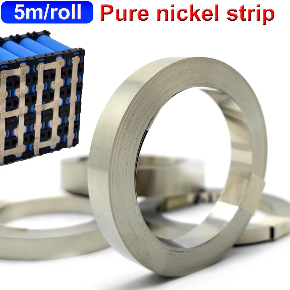 

5M/Roll Pure Nickel Strips For Lithium Battery Pa Welding 99.6% Purity 32ft Nickle Tabs For 18650 26650 Battery Pack Spot Welder