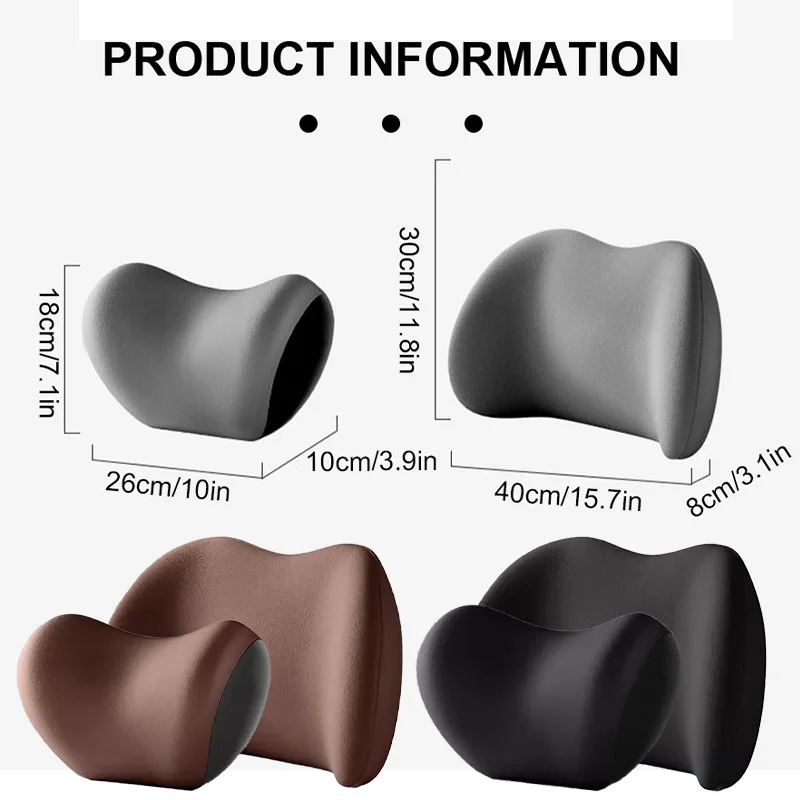

Car Pillow Interior Memory Foam Car Headrest Pillows Universal Auto Waist Cushion Protector Head Neck Pillow Accessorie