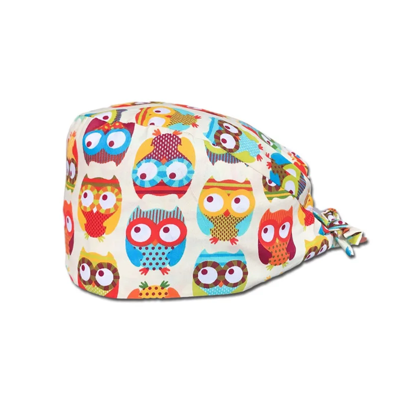

Tieback Pet medical Scrub pharmacist clinic hat Dentist lab cap nurse Surgical working caps nursing hats cotton