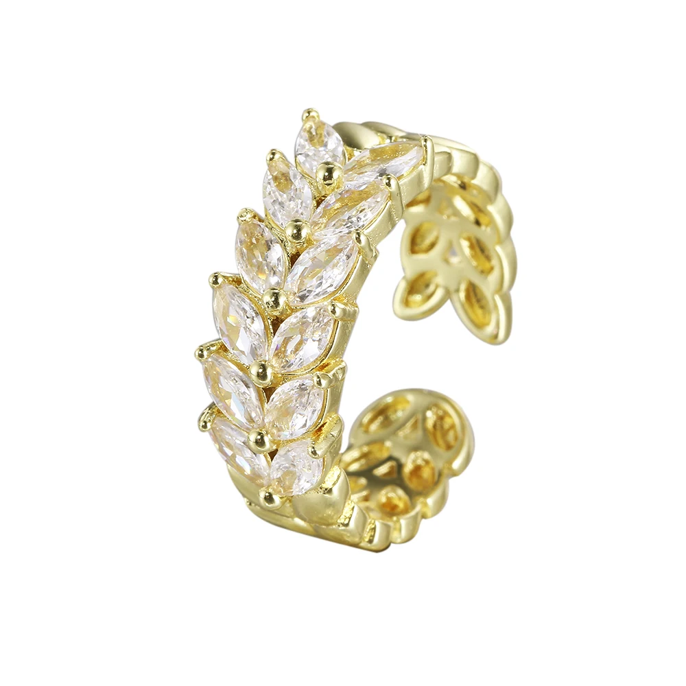 

Bettyue New Arrival Hot Sale AAA Leaves Shape Zirconia Ring Two Colors Choice Noble Jewelry For Female Party Elegant Jewelry