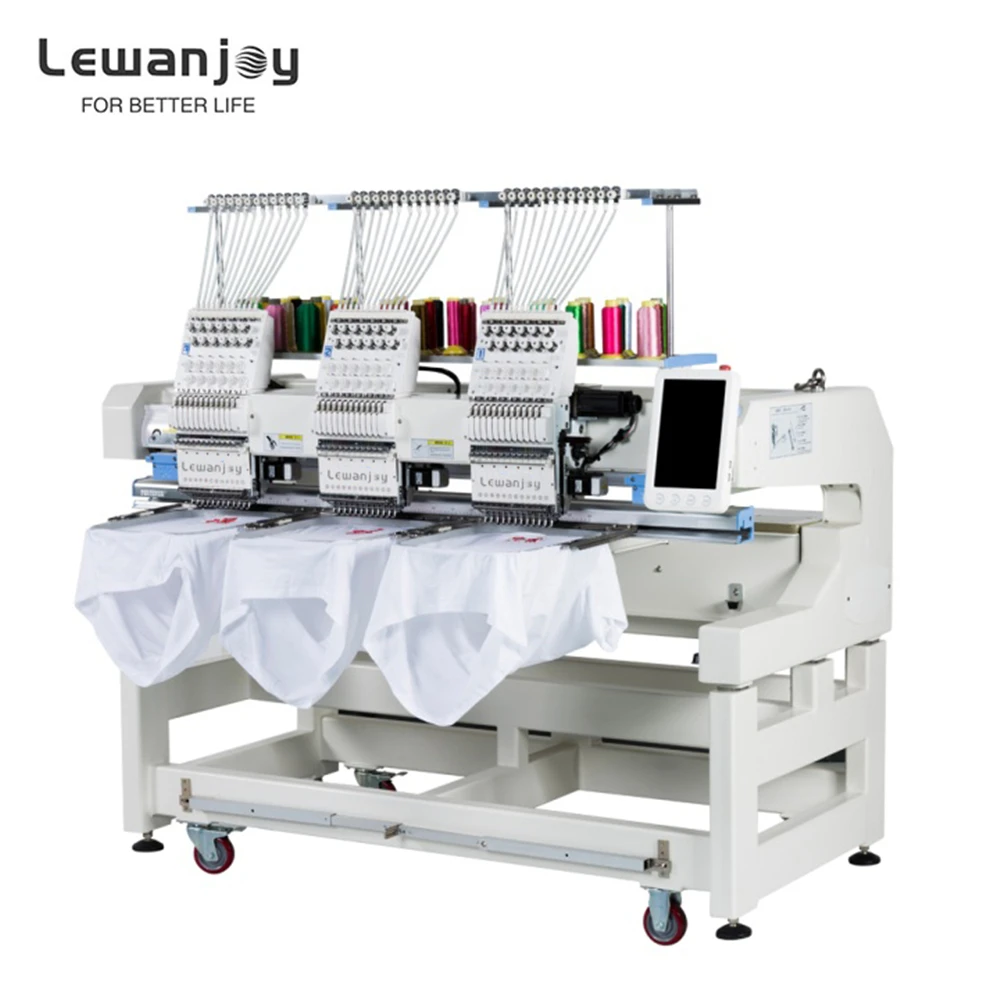 Hot Selling 450*500MM Embroidery Machine 9/12 Needles Computerized Three Heads Semi-industrial Embroider Shop