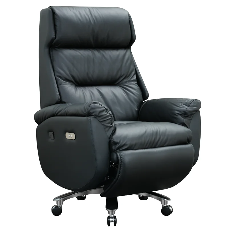 

Kinnls Flannery Power Recliner Electric Fully Reclining Office Chair with Footrest Ergonomic Genuine Leather High Back