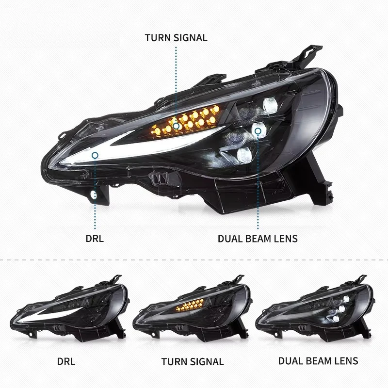 Фото Фары VLAND Full LED для Scion FR-S 2012 года и новее, с последовательным включением, для FT86 GT86 BRZ, передние фары от производителя №2