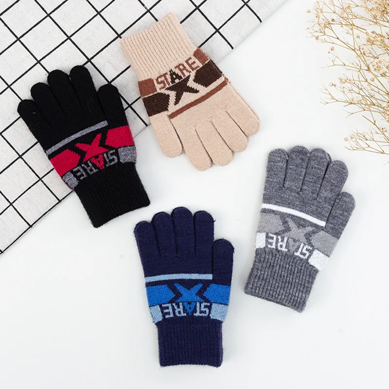 

Детские вязаные зимние перчатки для мальчиков