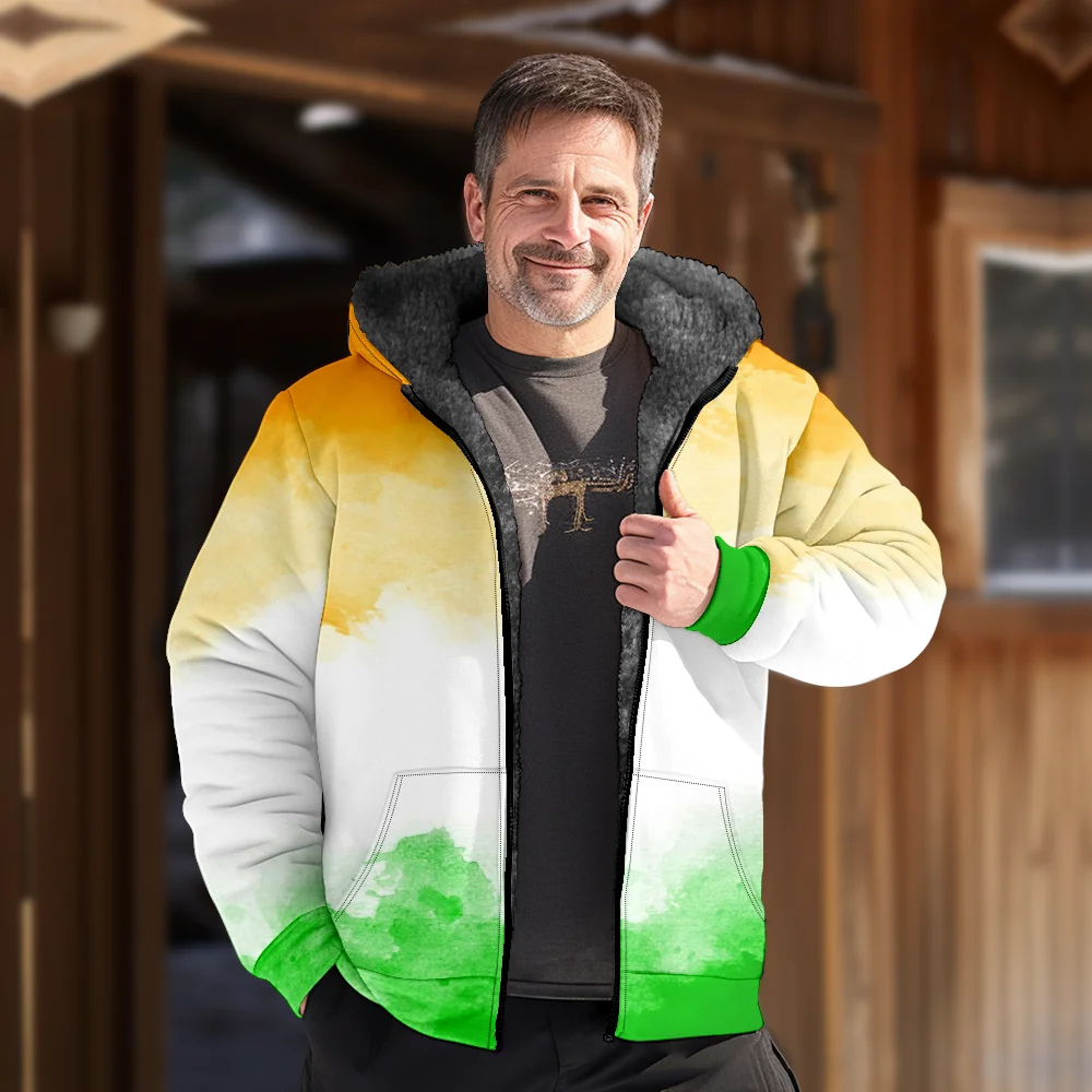 Мужские зимние куртки пальто хлопковая одежда с градиентным узором