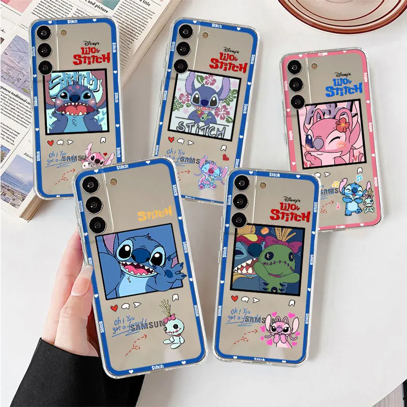 

Cartoon Disney Stitch Clear Case For Samsung Galaxy S22 Ultra S20 FE S23 Plus S22 S10 Note 20 10 Lite S10e S9 Soft Phone Cover