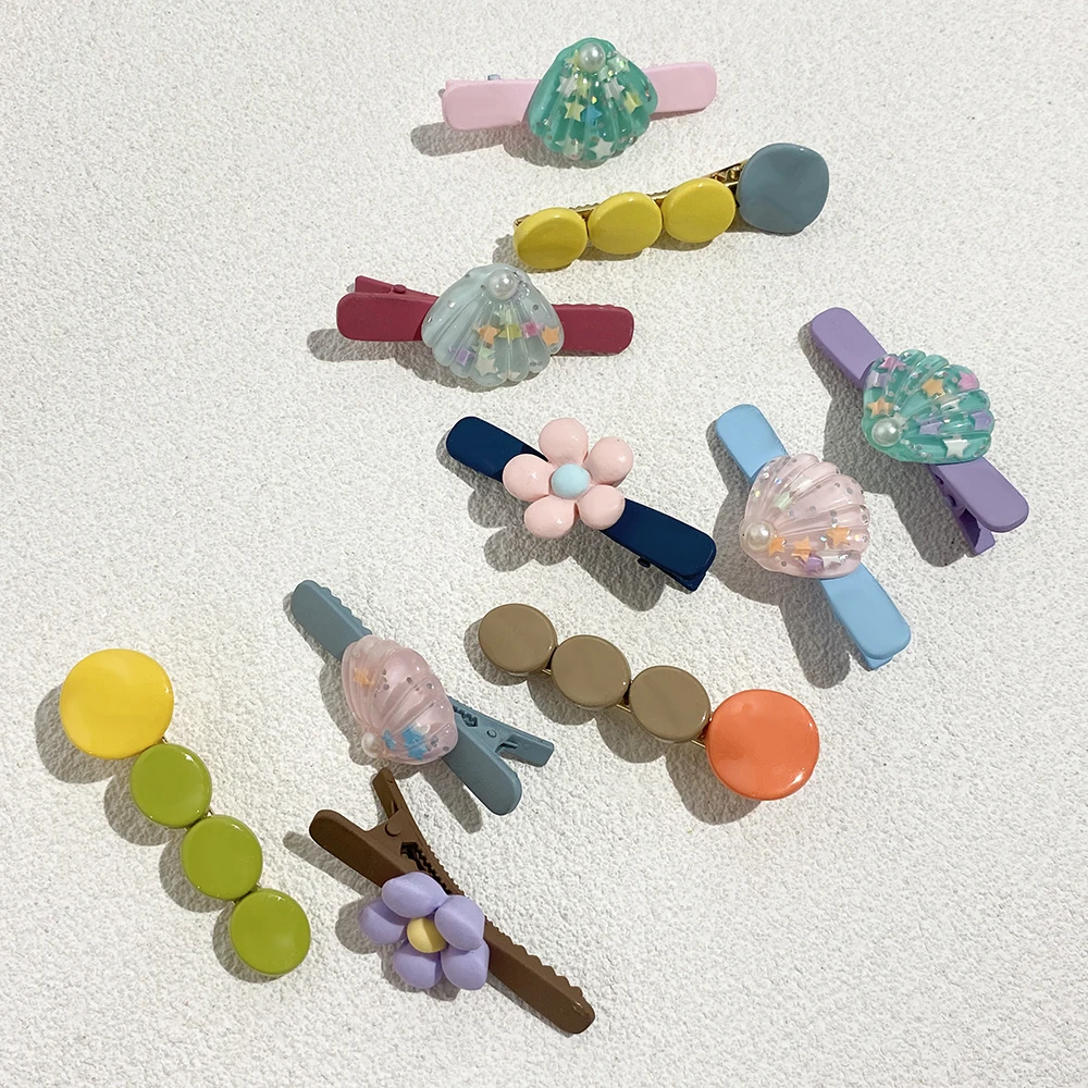 Женская заколка-краб для волос летняя пластиковая Заколка-краб с акриловыми