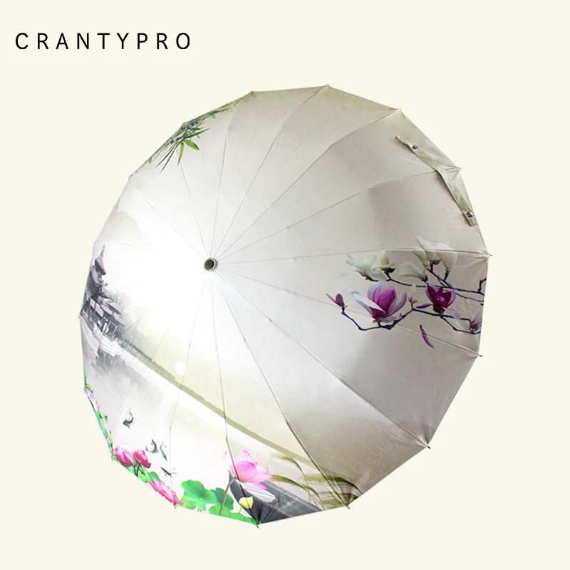 Винтажный потертый Зонт с цветочным принтом CRANTYPRO шикарный детский Прочный