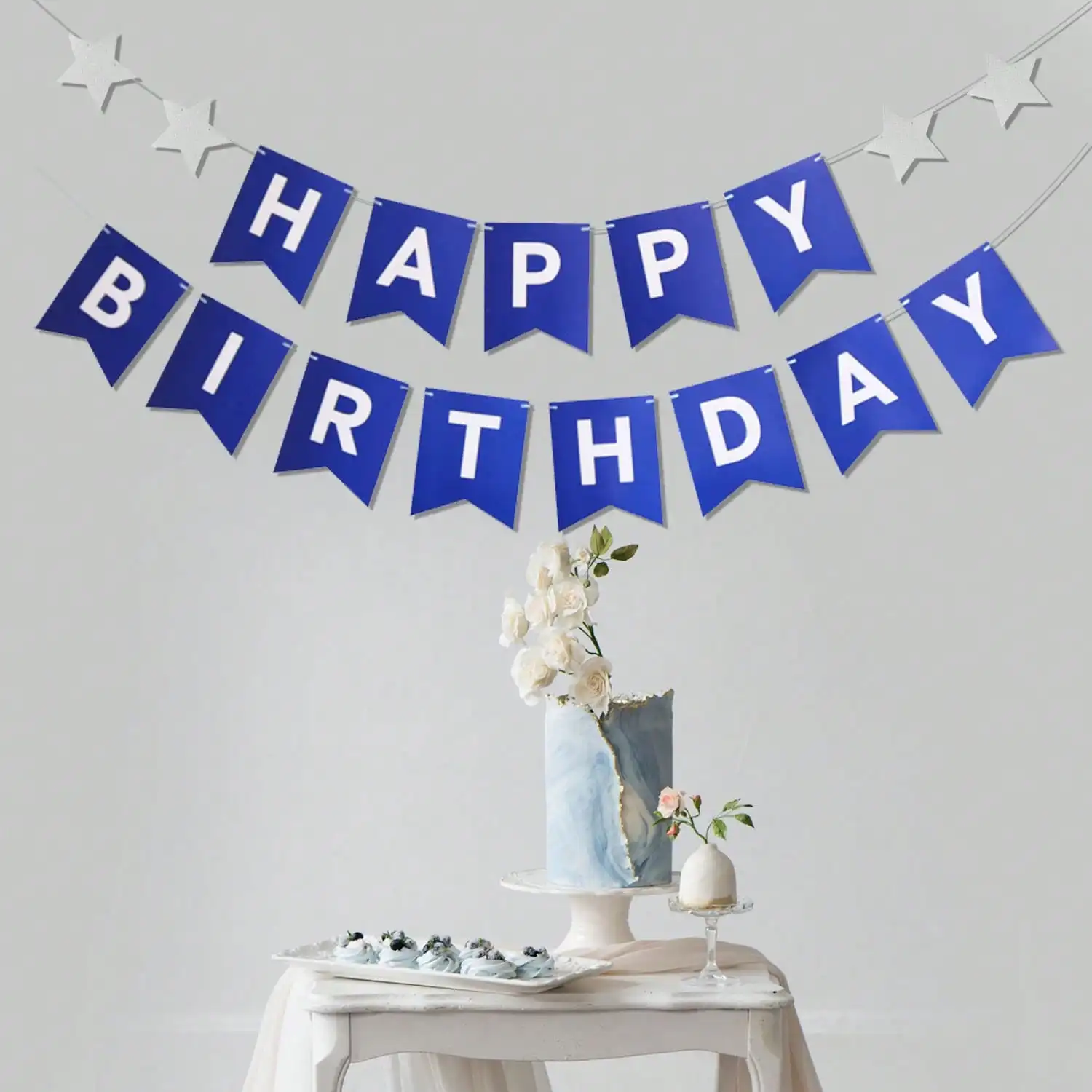 Украшение для вечеринки в честь Дня Рождения голубой фетровый баннер на день