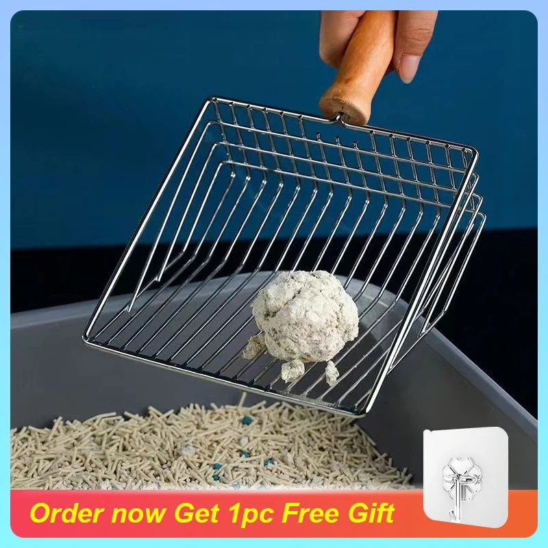 Лопата для кошачьего туалета деревянная ручка чистки аксессуары домашних