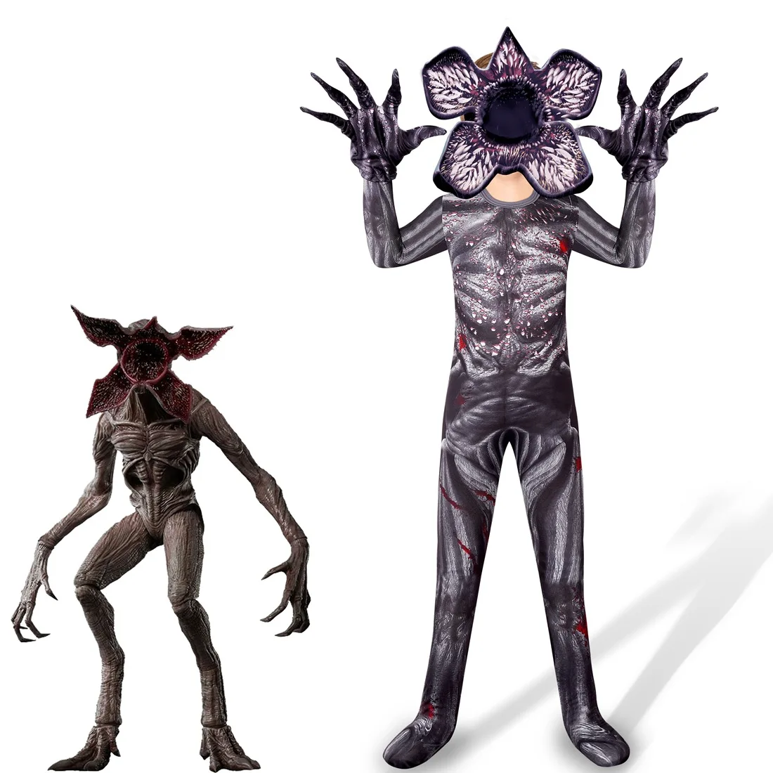 

New Halloween Costumes Kids Stranger Things 4 Cosplay Anime Bodysuit Boys Dress Up Jumpsuits Carnival Party Clothing Mask Gloves