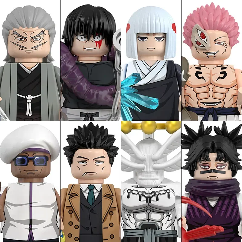 Фото Конструктор Jujutsu Kaisen, 48 деталей, мини-фигурки Годжо Сатору, Итадори Юдзи, Рёмен, рождественский подарок для детей, аксессуары №4