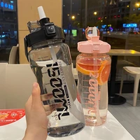 1 5l2l water bottle large capacity outdoor travel high temperature resistant straw plastic portable adult sports bpa free