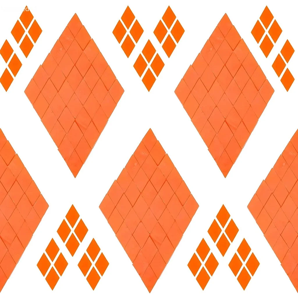 

200 Pcs Mosaic Tiles Rhombus Glass Mosaics Orange Vitreous Mosaic Tiles Stone Home Decoration for DIY Plates Picture Frames