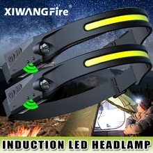 230°Bright Beam Headlamp & Spotlight,Motion Sensor,6 Modes Lightweight Head Lamps Flashlight Repairing,Camping Running,Cycling