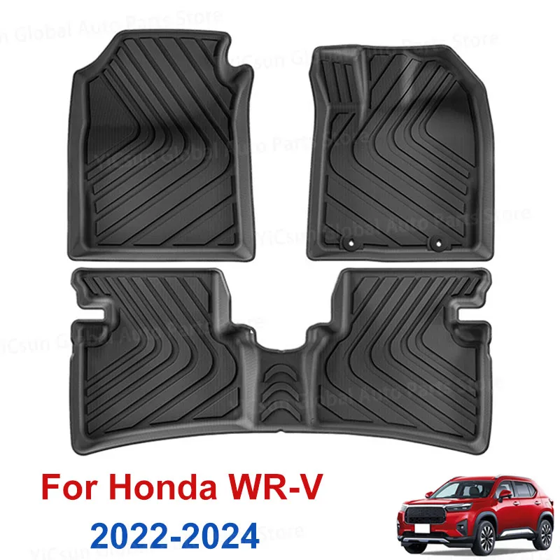 Коврик в багажник автомобиля TPE для пола подходит Honda WR-V 2022-2024 Всепогодный коврик