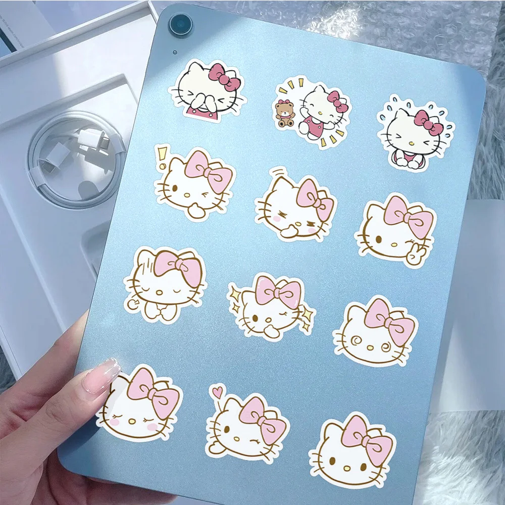 10/30/60pcs Pink Cartoon Hello Kitty Anime Stickers Kawaii Girls DIY Laptop Guitar Phone Case Diary Cute Sticker Decal Kids Toys images - 6