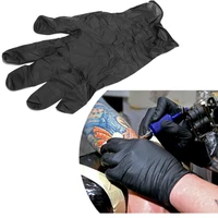 100pcs black latex tattoo gloves disposable waterproof non toxic tattoo elastic gloves for tattoo machine supplies accessory sml